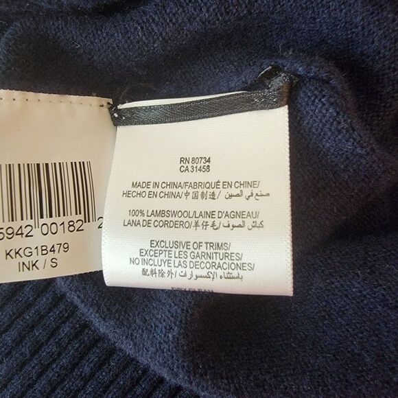 BCBG Maxazria Womens Size Small Blue V-Neck Short Sleeve Lambswool Tunic Sweater - Picture 5 of 7